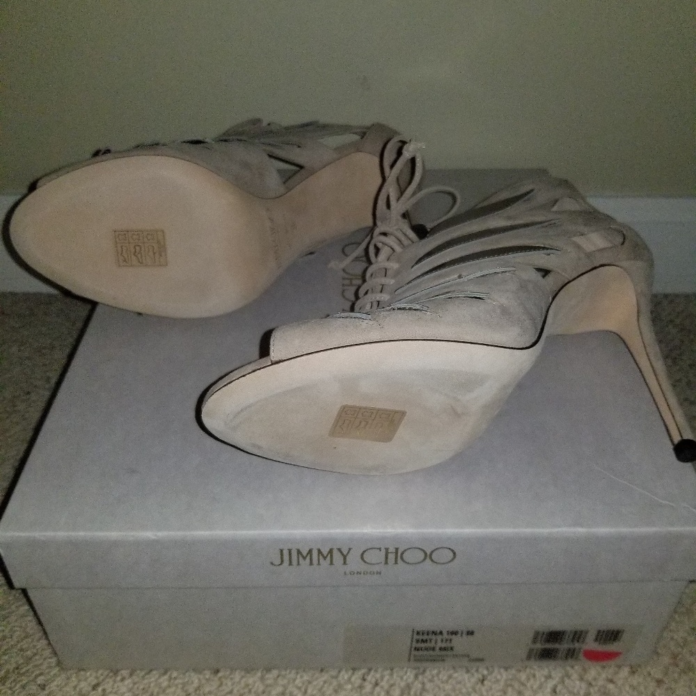 Jimmy Choo Cutout Suede Sandal - Picture 5 of 6